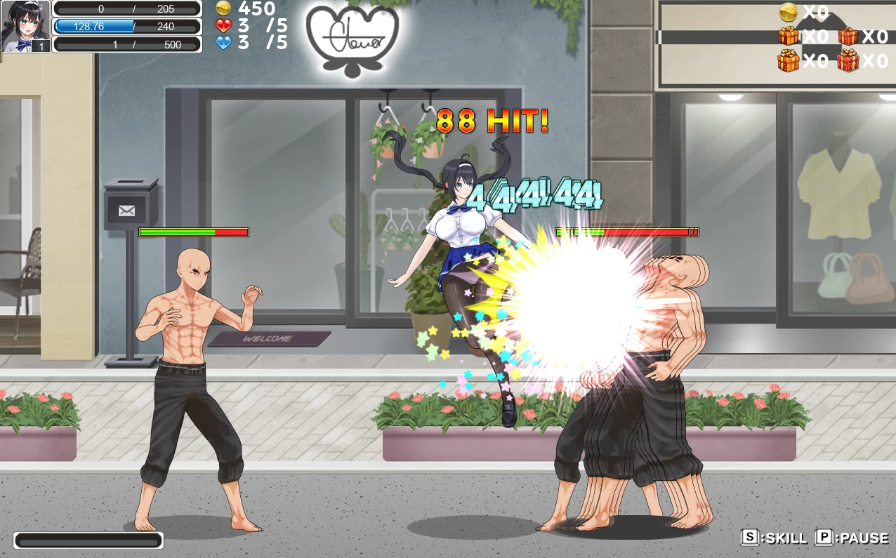 格斗少女尤里0.24官中步兵版【PC+安卓模拟器+横版动作ACT/异种J/战败H】/Fighting Girl Yuri【660M】