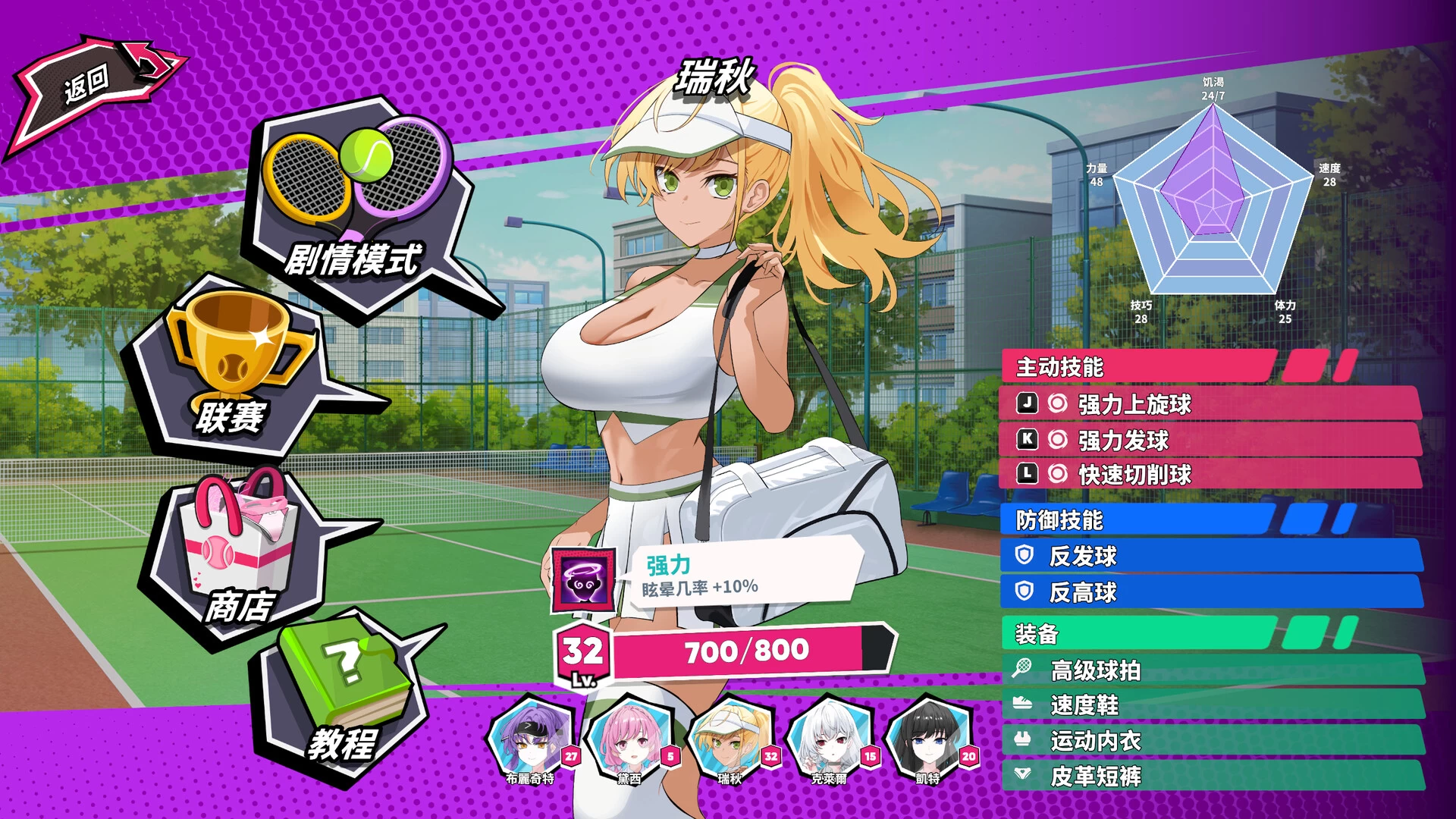 网球天使EX1.10+DLC官中步兵版【PC+安卓模拟器+动作ACT/爆衣竞技】/Tennis Angels EX【1.92G】